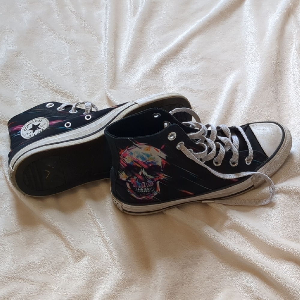 Converse Kids High-Top Sneakers - Black with Multicolor Accents